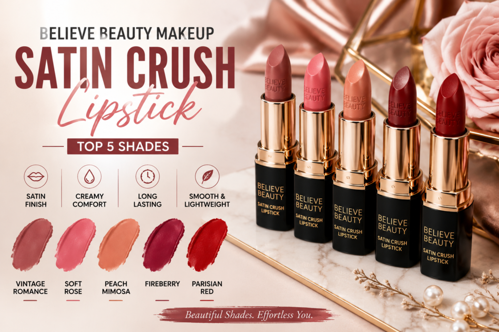 Believe Beauty Makeup Satin Crush Lipstick: Top 5 Shades