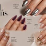 Top nail designs 2025 featuring trendy chrome, velvet, nude, and artistic manicure styles.